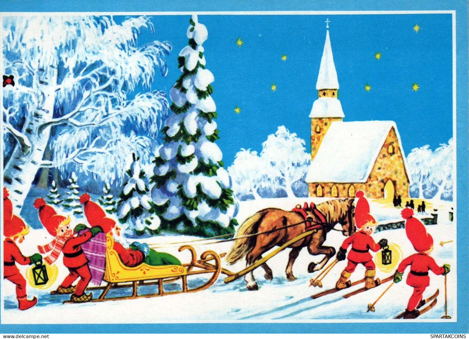 WEIHNACHTSMANN SANTA CLAUS Neujahr Weihnachten Vintage Ansichtskarte Postkarte CPSM #PBB116.DE - Santa Claus