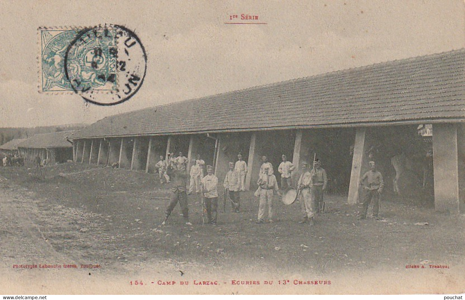 OP 22-(12) CAMP DU LARZAC  - ECURIES DU 13e CHASSEURS - 2 SCANS - La Cavalerie