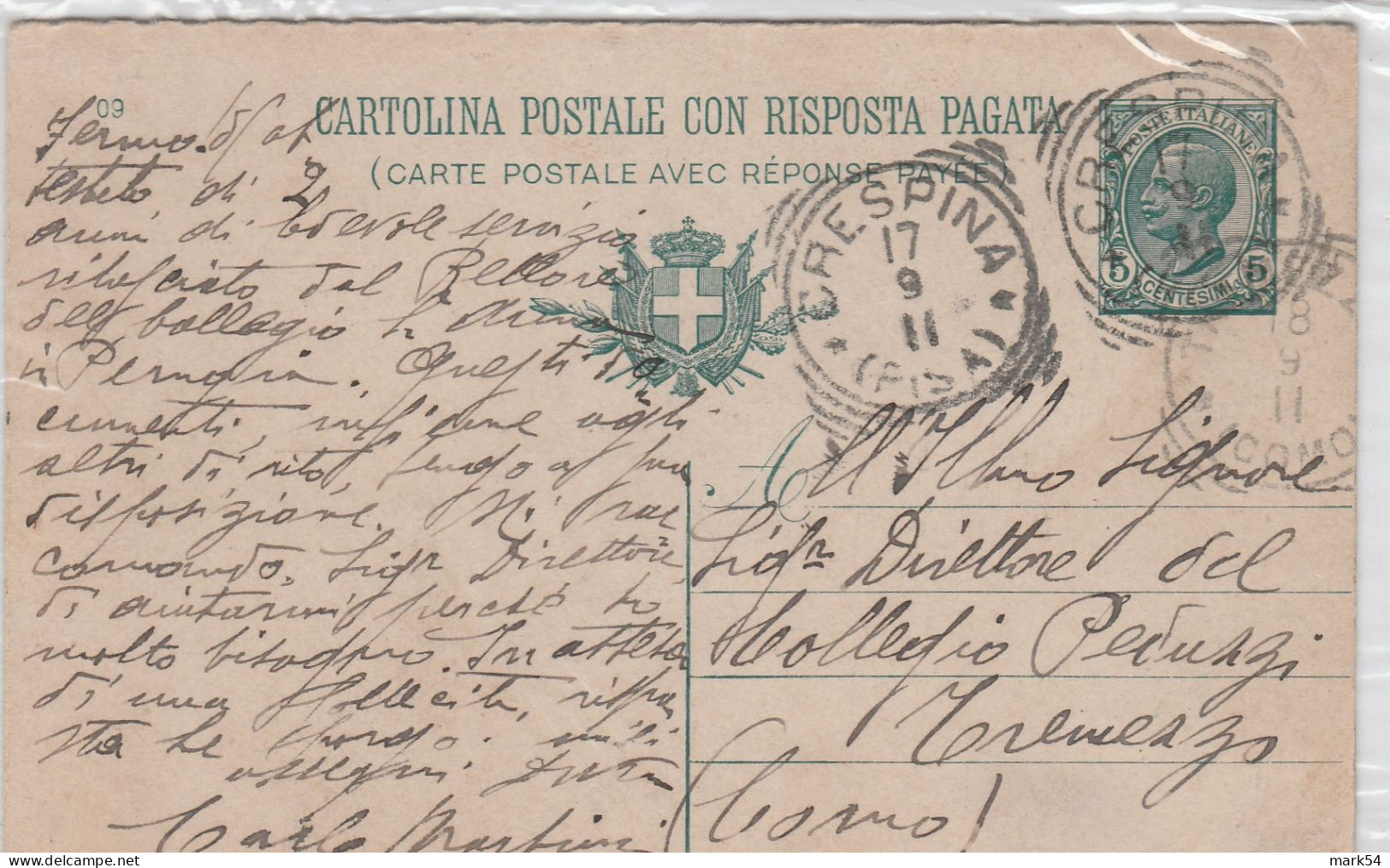 E 352 Crespina (Pisa) Tondo-riquadrato Del 1911 Punti 7 - Poststempel