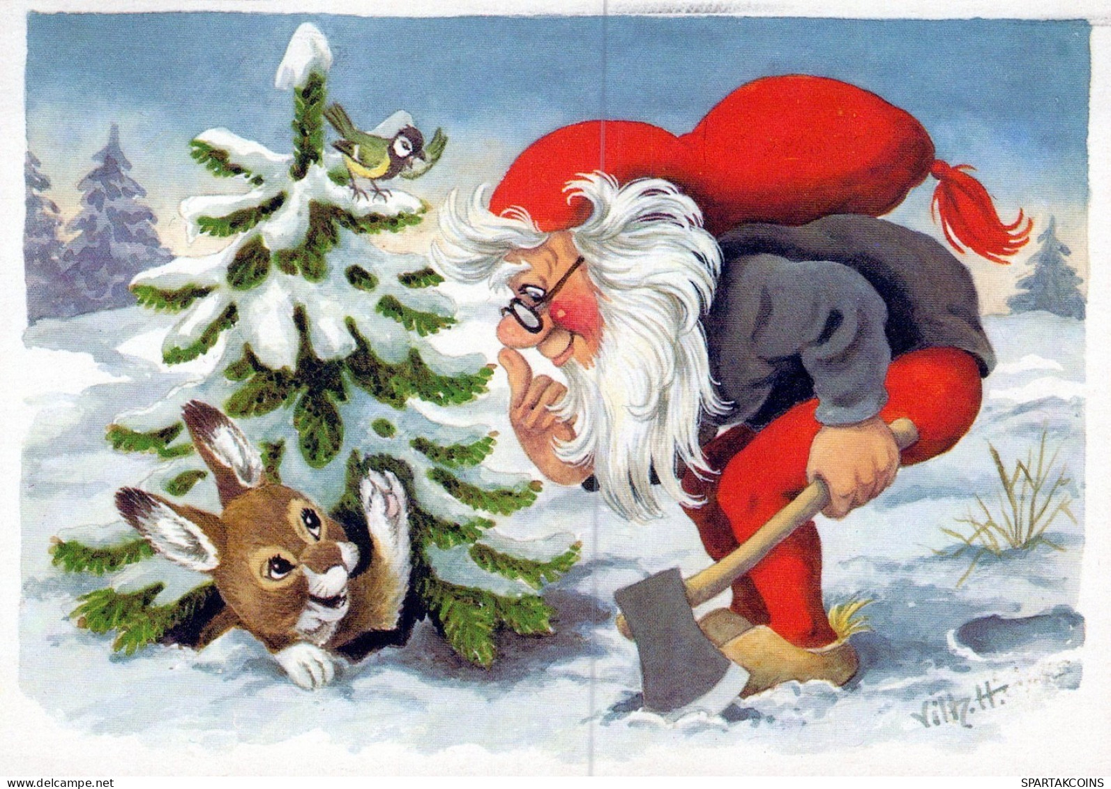 PÈRE NOËL NOËL Fêtes Voeux Vintage Carte Postale CPSM #PAK916.FR - Santa Claus