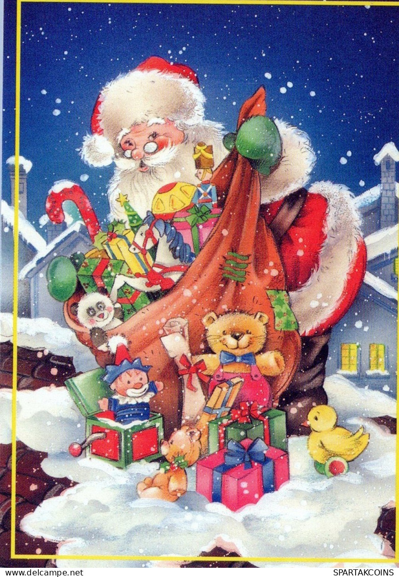 PÈRE NOËL NOËL Fêtes Voeux Vintage Carte Postale CPSMPF #PAJ392.FR - Santa Claus