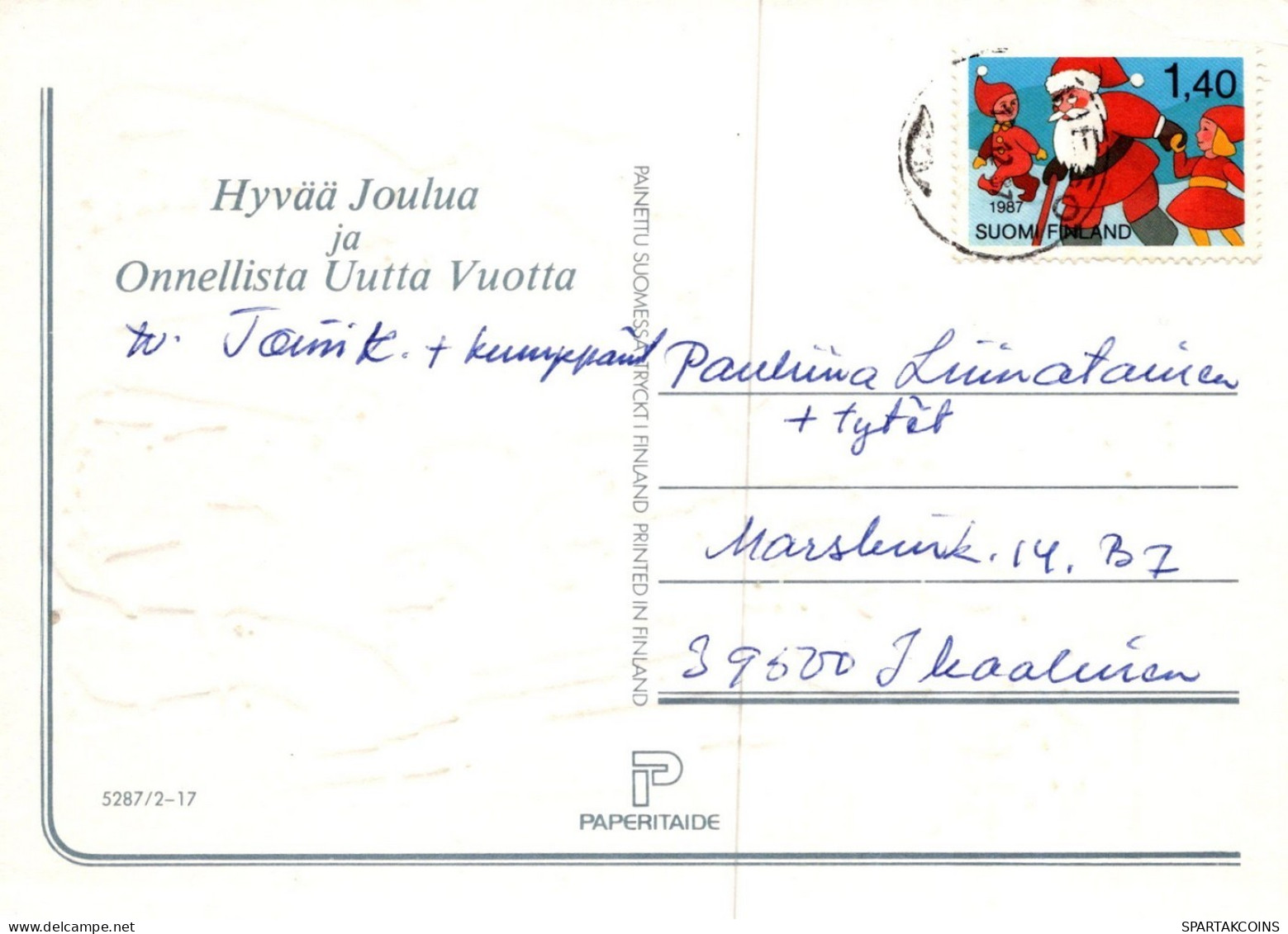 PÈRE NOËL ENFANT NOËL Fêtes Voeux Vintage Carte Postale CPSM #PAK379.FR - Santa Claus