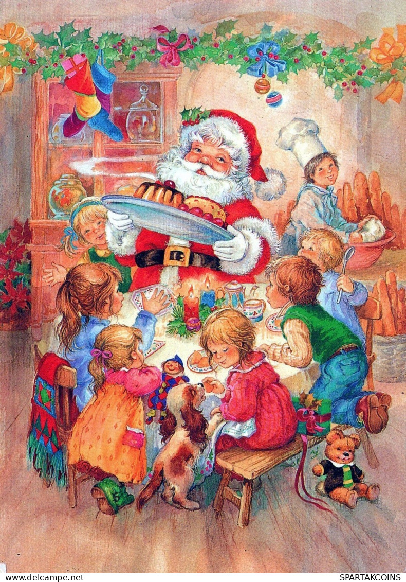 PÈRE NOËL ENFANT NOËL Fêtes Voeux Vintage Carte Postale CPSM #PAK221.FR - Santa Claus