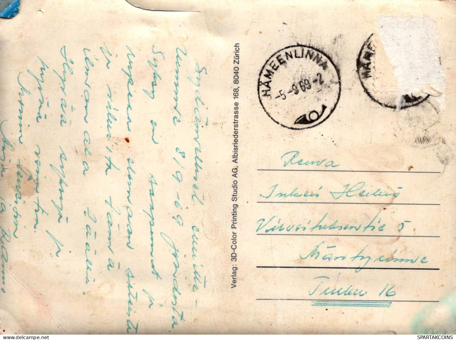 FLORES LENTICULAR 3D Vintage Tarjeta Postal CPSM #PAZ169.ES - Fleurs