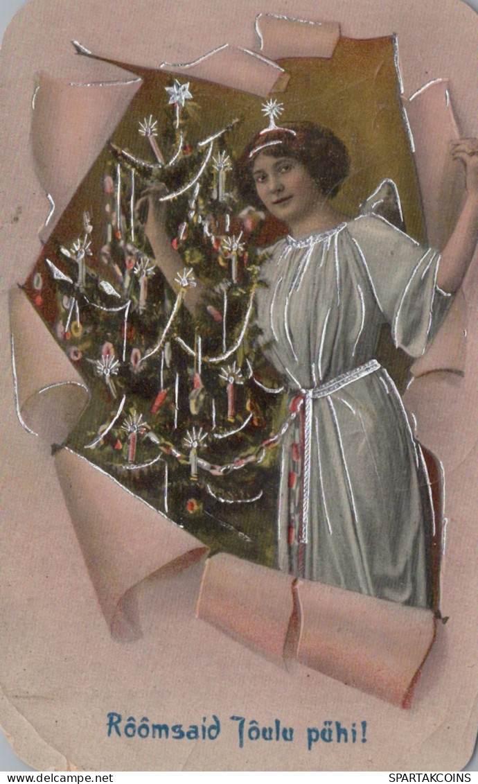 1910 ÁNGEL NAVIDAD Vintage Antiguo Tarjeta Postal CPA #PAG689.ES - Anges