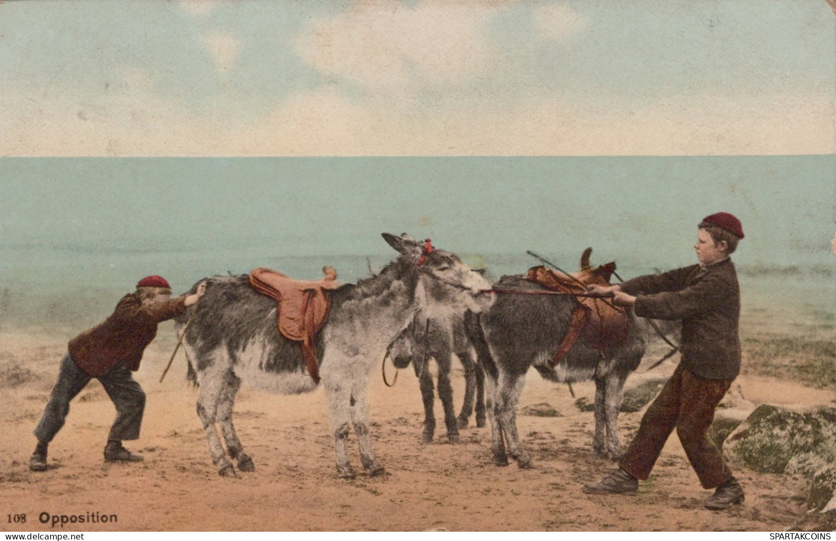 BURRO Animales Vintage Antiguo CPA Tarjeta Postal #PAA056.ES - Donkeys
