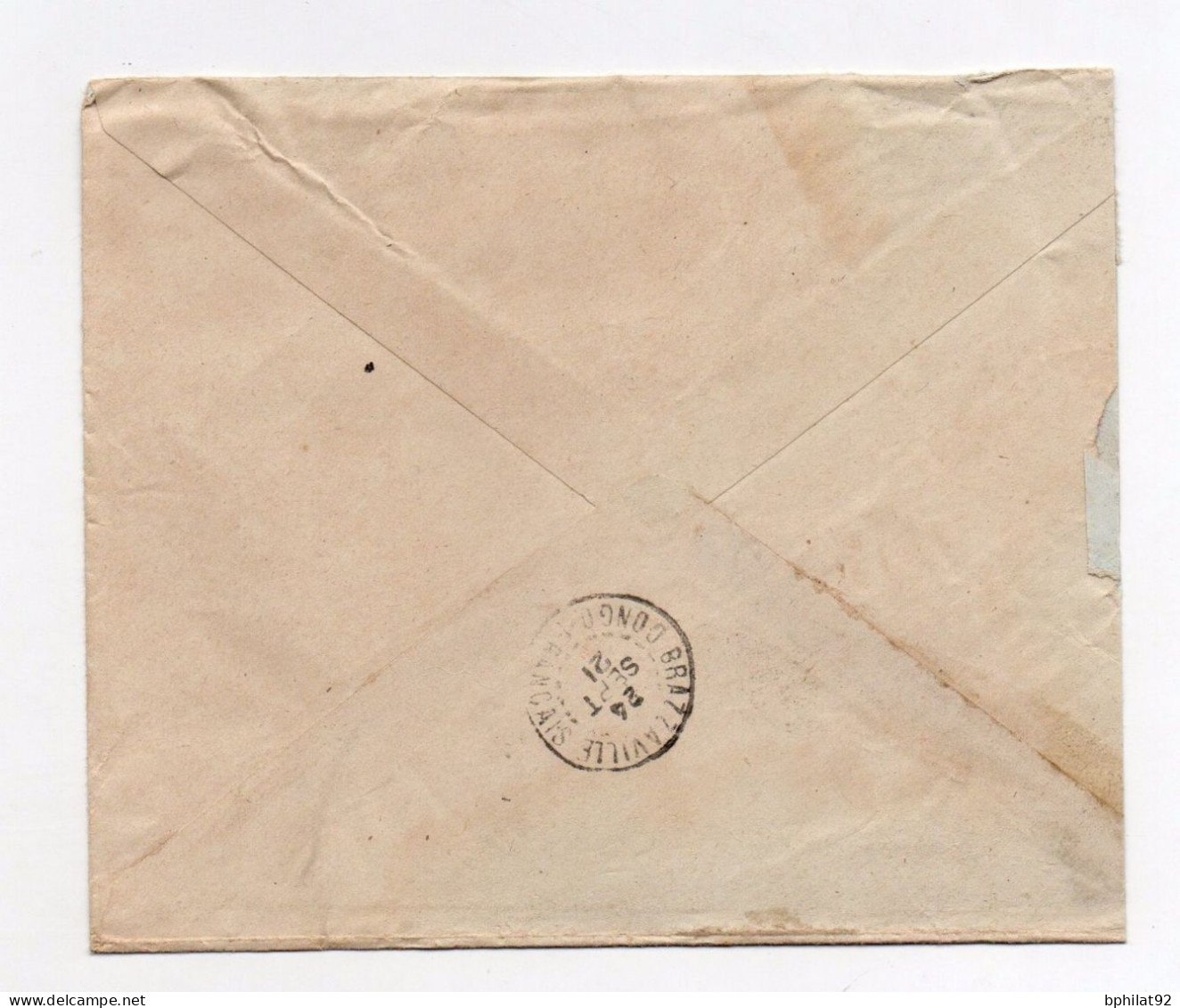 !!! OUBANGUI, LETTRE DE 1921 AVEC CACHET ECHOPPE DE BANGUI - Covers & Documents