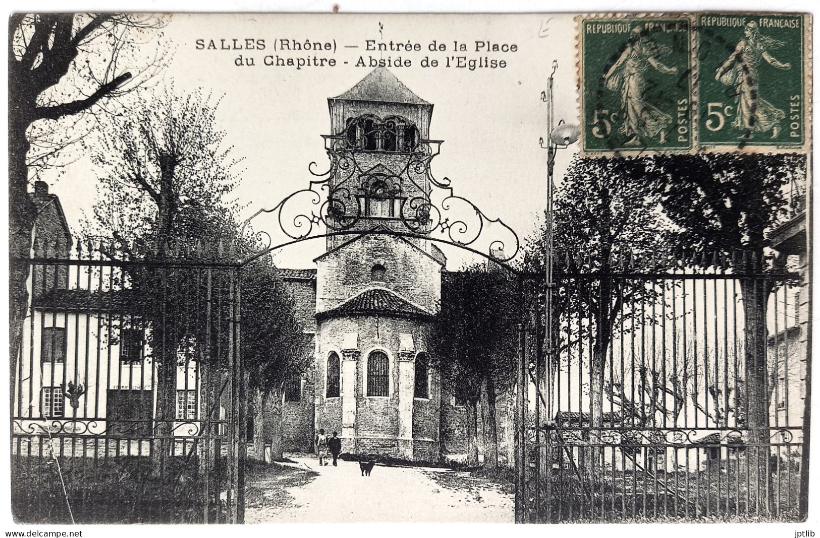 CPA Carte Postale / 69 Rhône, Salles En Beaujolais / ?? / Entrée De La Place Du Chapitre - Abside De L'Église. - Autres & Non Classés