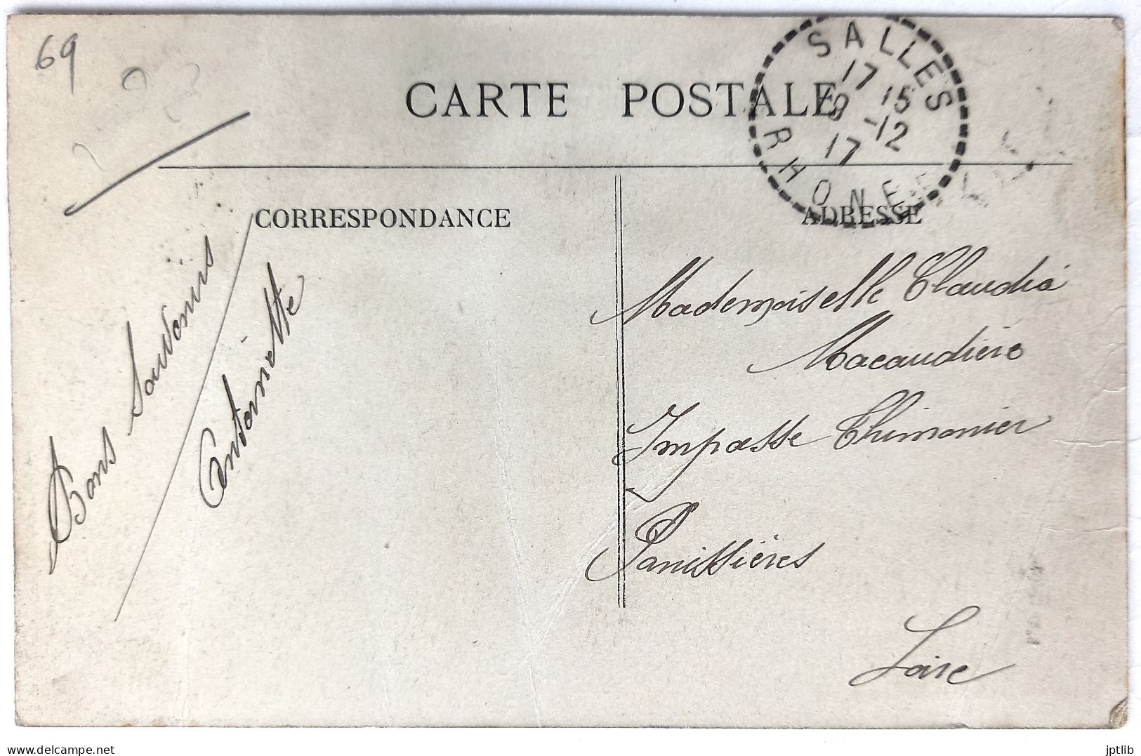 CPA Carte Postale / 69 Rhône, Salles En Beaujolais / ?? / Entrée De La Place Du Chapitre - Abside De L'Église. - Autres & Non Classés