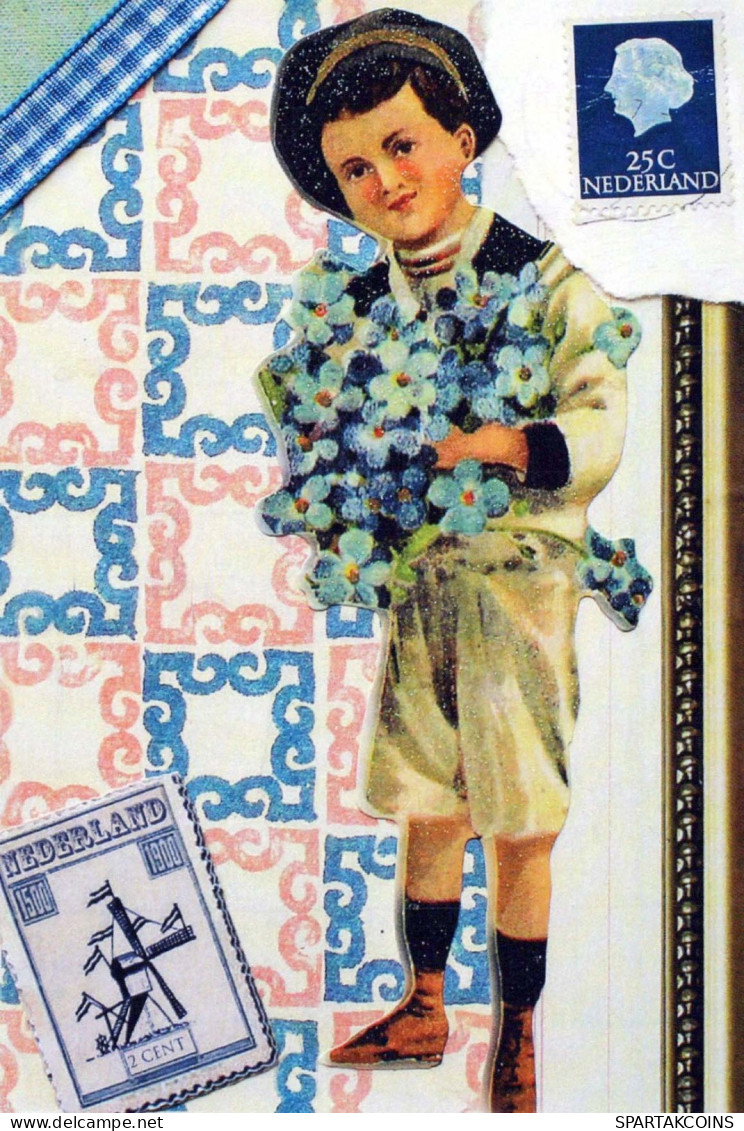 NIÑOS Retrato Vintage Tarjeta Postal CPSM #PBU850.ES - Portretten