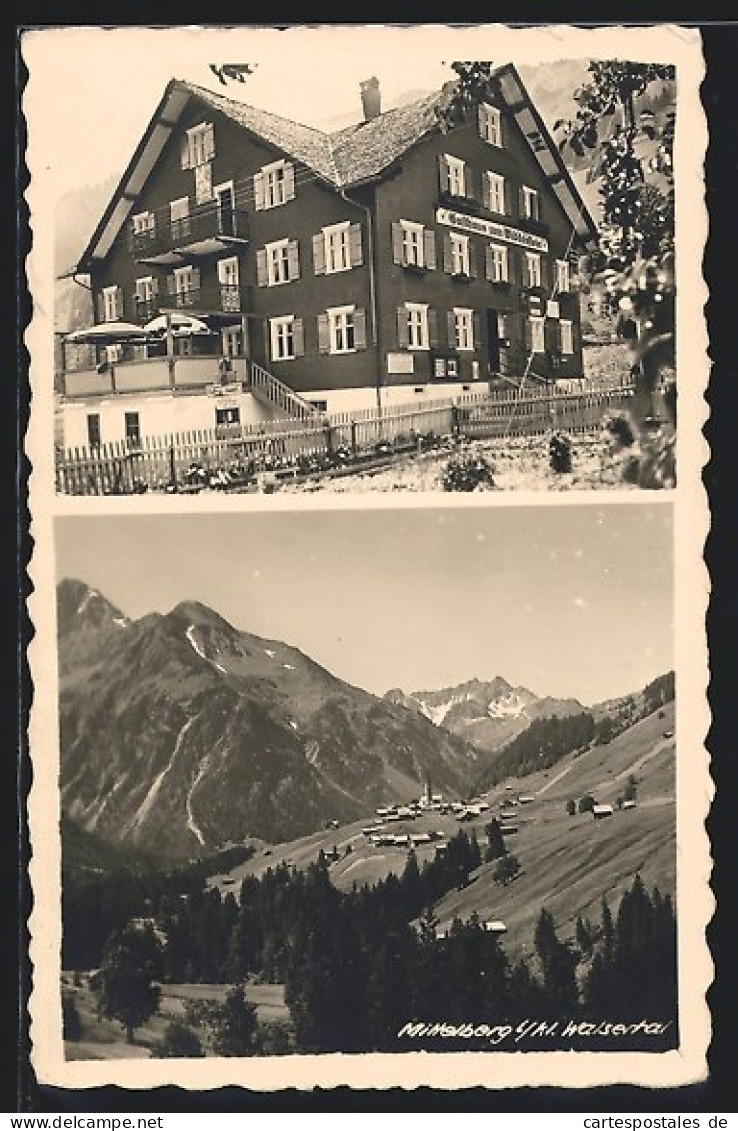 AK Mittelberg I. Kl. Walsertal, Gasthaus Zum Widderstein, Ortsansicht Aus Der Vogelschau  - Other & Unclassified