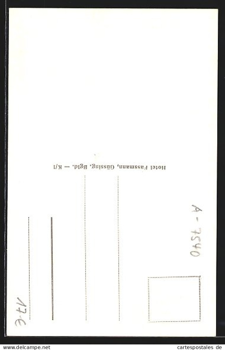 AK Güssing, Ortsansicht, Hotel Fassmann, Speisesaal  - Autres & Non Classés