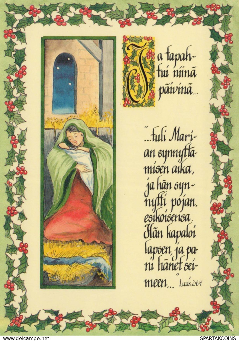 Virgen María Virgen Niño JESÚS Navidad Religión Vintage Tarjeta Postal CPSM #PBP925.ES - Vergine Maria E Madonne