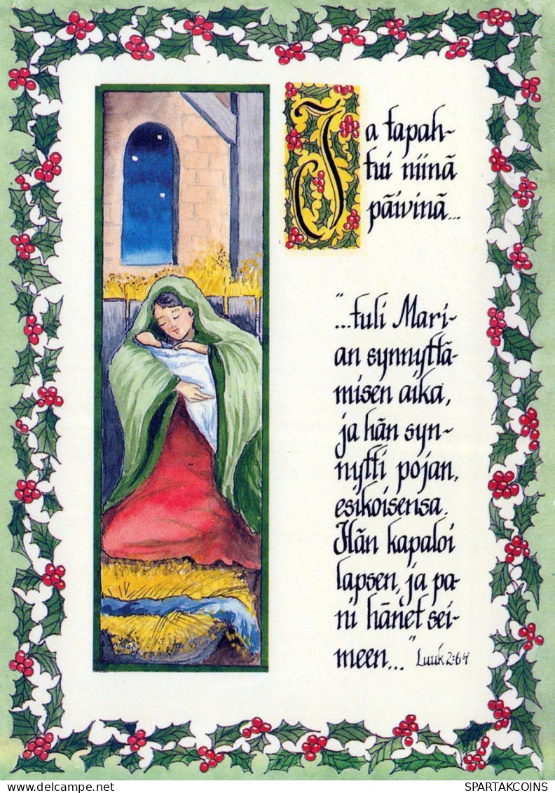 Virgen María Virgen Niño JESÚS Navidad Religión Vintage Tarjeta Postal CPSM #PBP925.ES - Jungfräuliche Marie Und Madona