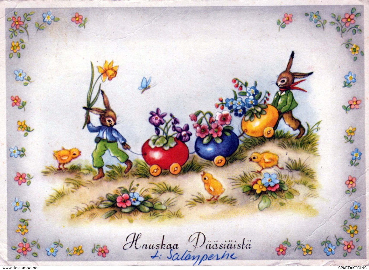 PASCUA CONEJO Vintage Tarjeta Postal CPSM #PBO350.ES - Easter