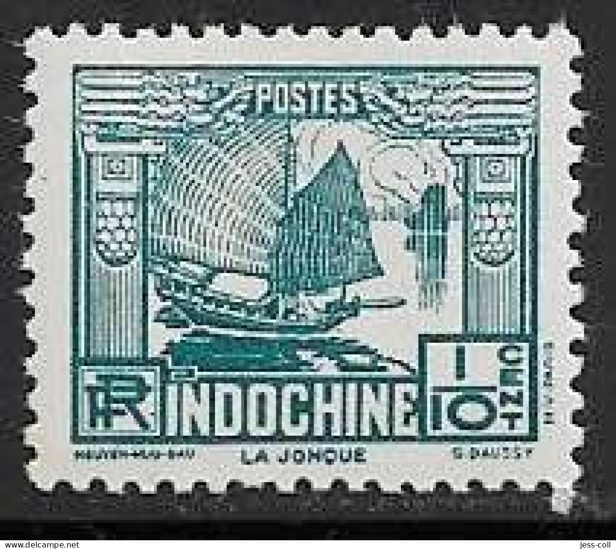 Yvert 150 1/10 C Bleu-vert - * - Unused Stamps