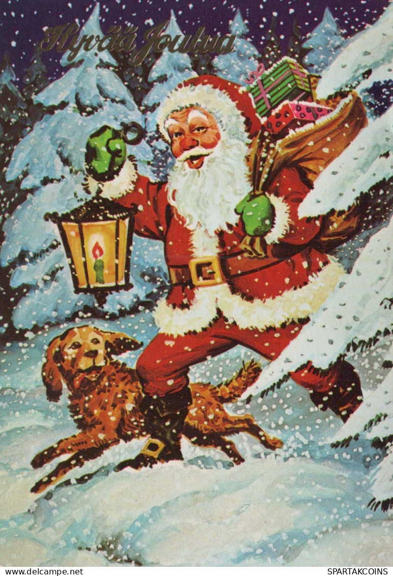 PAPÁ NOEL Feliz Año Navidad Vintage Tarjeta Postal CPSM #PBL362.ES - Santa Claus