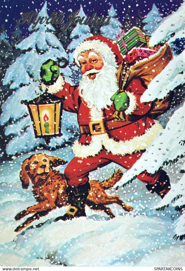 PAPÁ NOEL Feliz Año Navidad Vintage Tarjeta Postal CPSM #PBL362.ES - Santa Claus