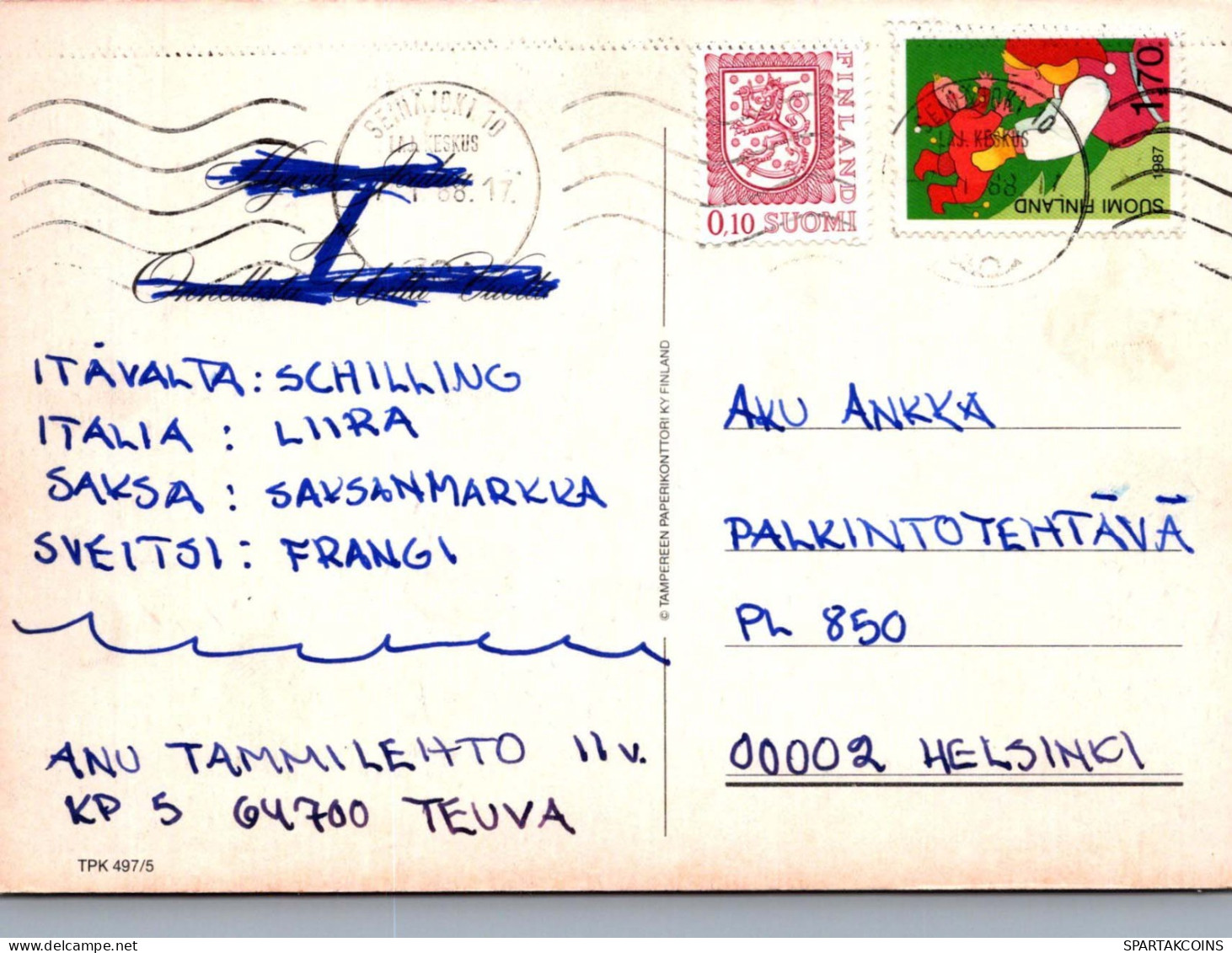 PAPÁ NOEL Feliz Año Navidad Vintage Tarjeta Postal CPSM #PBL175.ES - Santa Claus