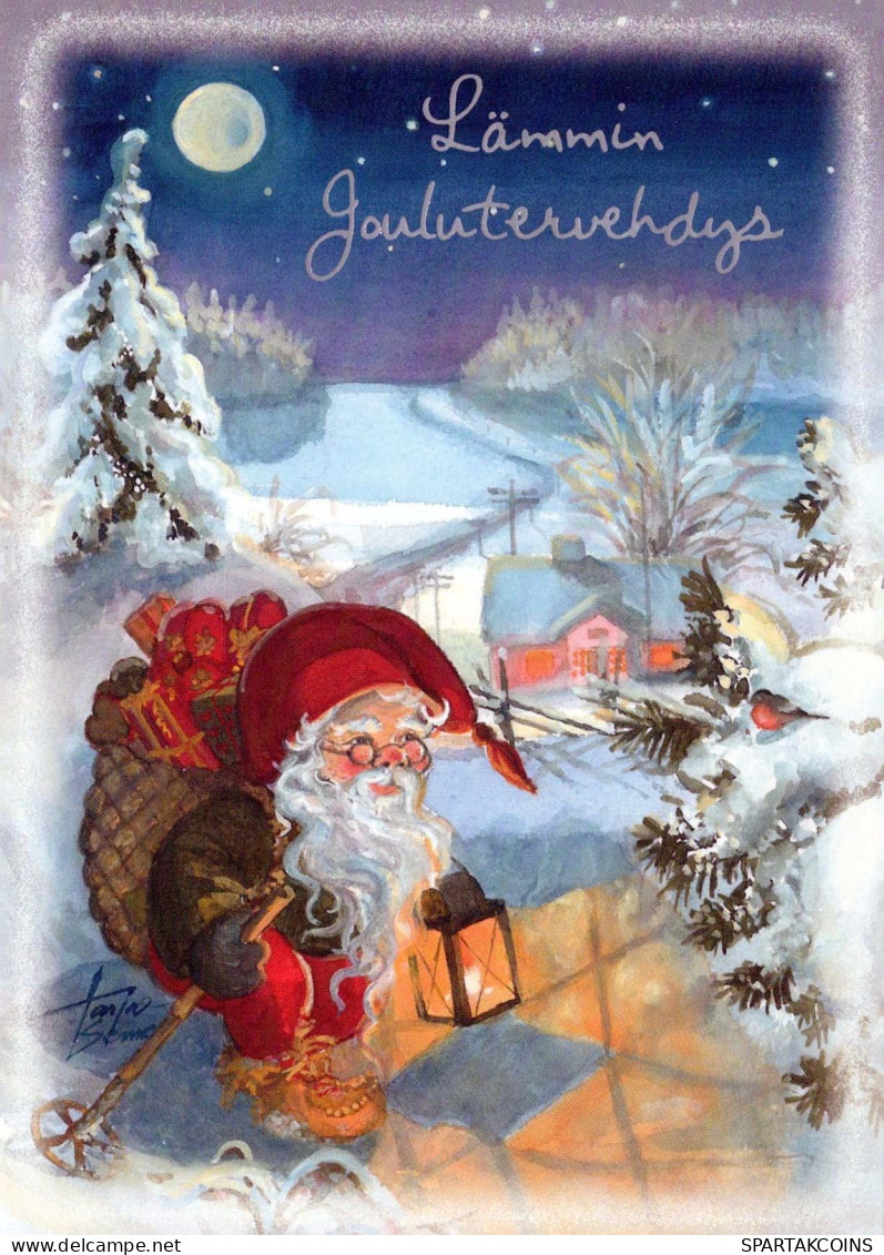 PAPÁ NOEL Feliz Año Navidad Vintage Tarjeta Postal CPSM #PBL104.ES - Santa Claus