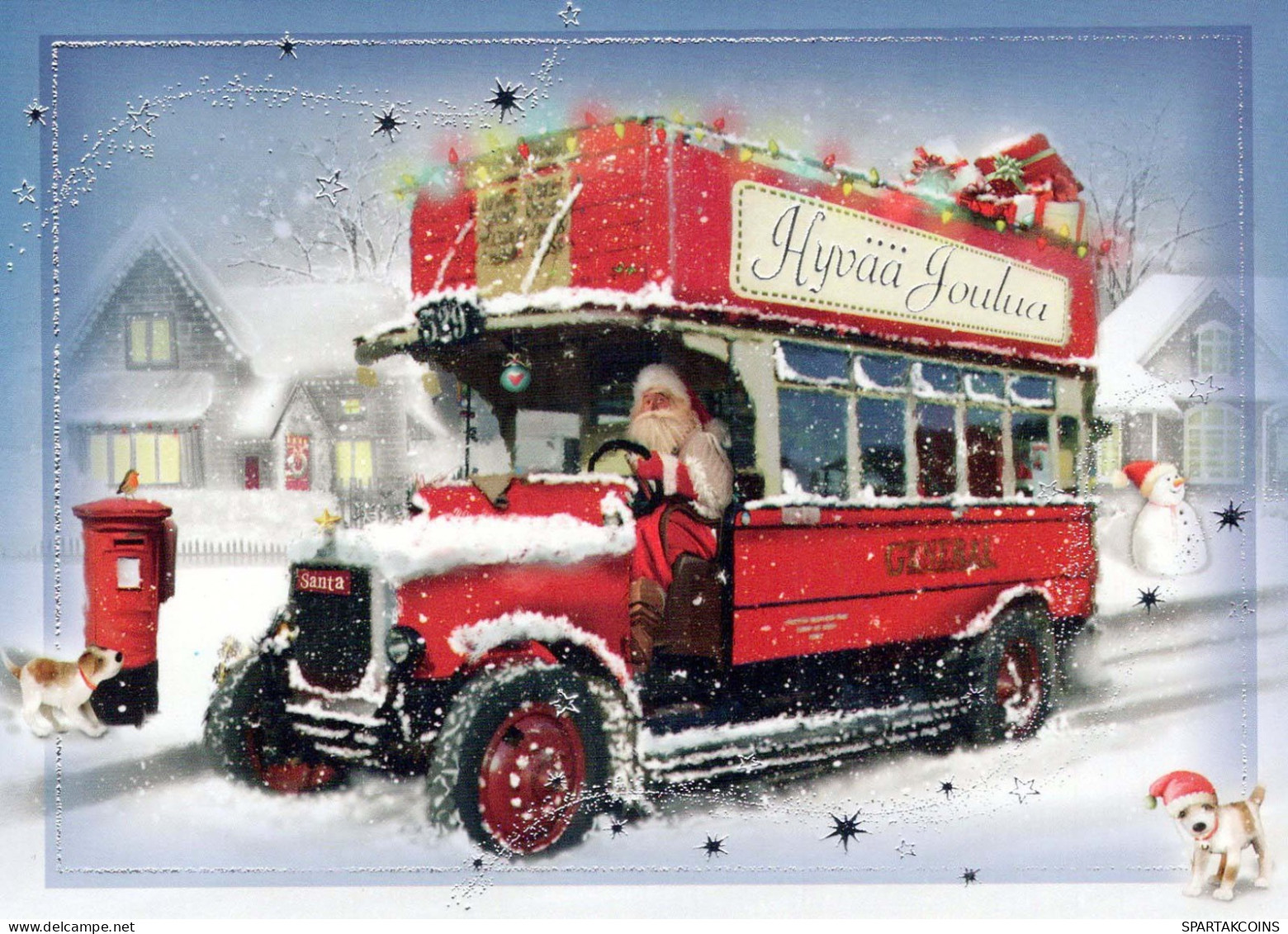PAPÁ NOEL Feliz Año Navidad Vintage Tarjeta Postal CPSM #PBL035.ES - Santa Claus