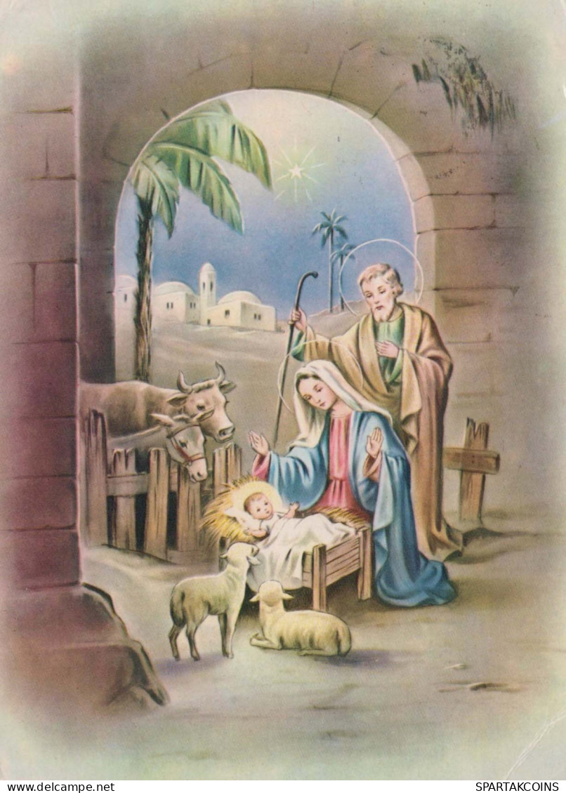Virgen María Virgen Niño JESÚS Navidad Religión Vintage Tarjeta Postal CPSM #PBB896.ES - Vergine Maria E Madonne