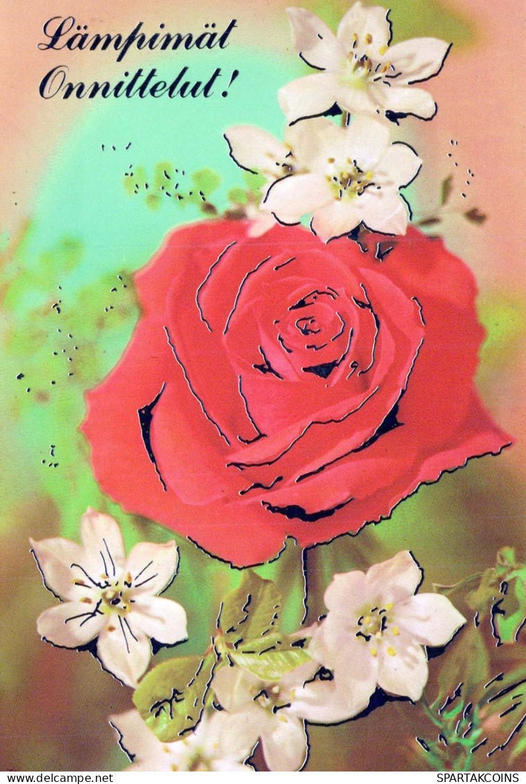 FLOWERS Vintage Postcard CPSM #PAS272.GB - Fleurs