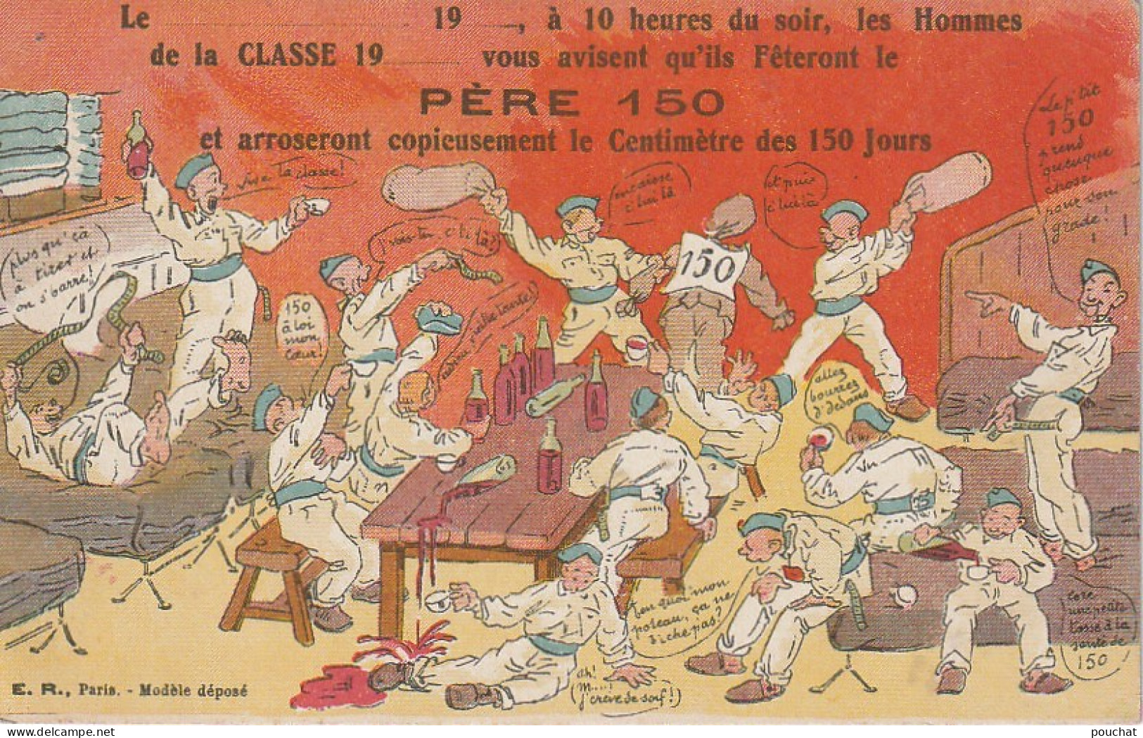 OP 25- PERE 150 - SOLDATS FETANT LES 150 JOURS - 2 SCANS - Humor