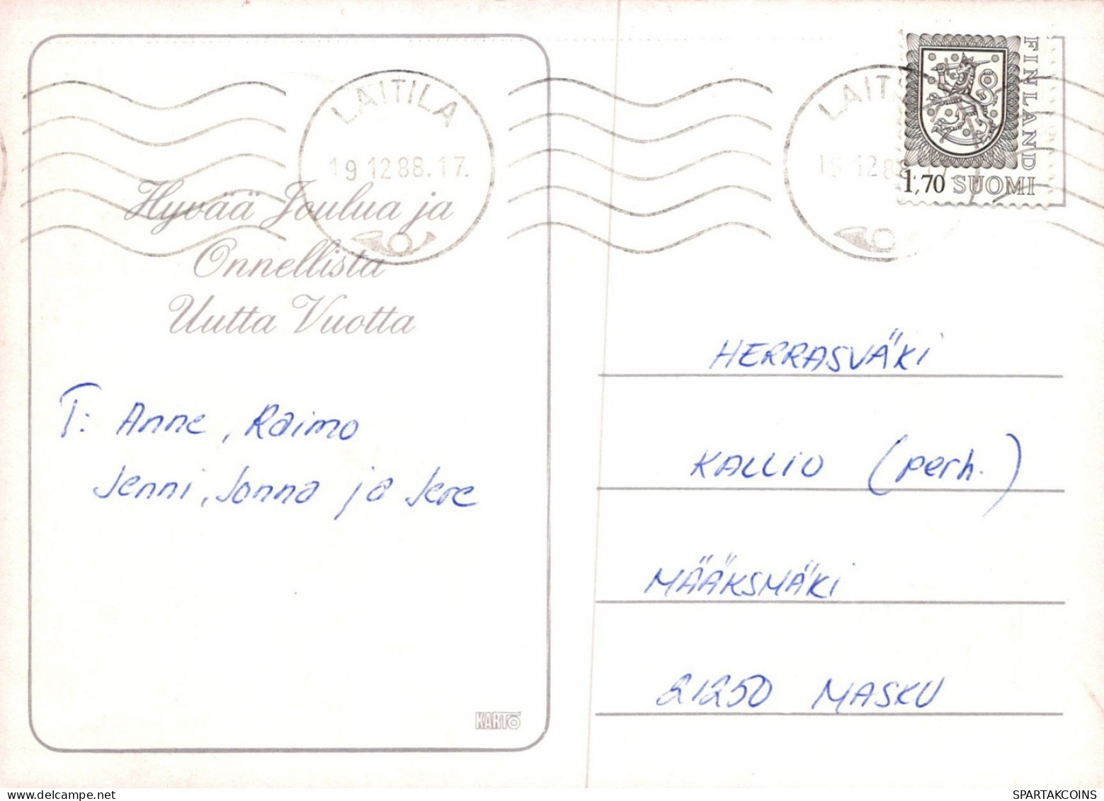 SANTA CLAUS CHRISTMAS Holidays Vintage Postcard CPSM #PAK913.GB - Santa Claus