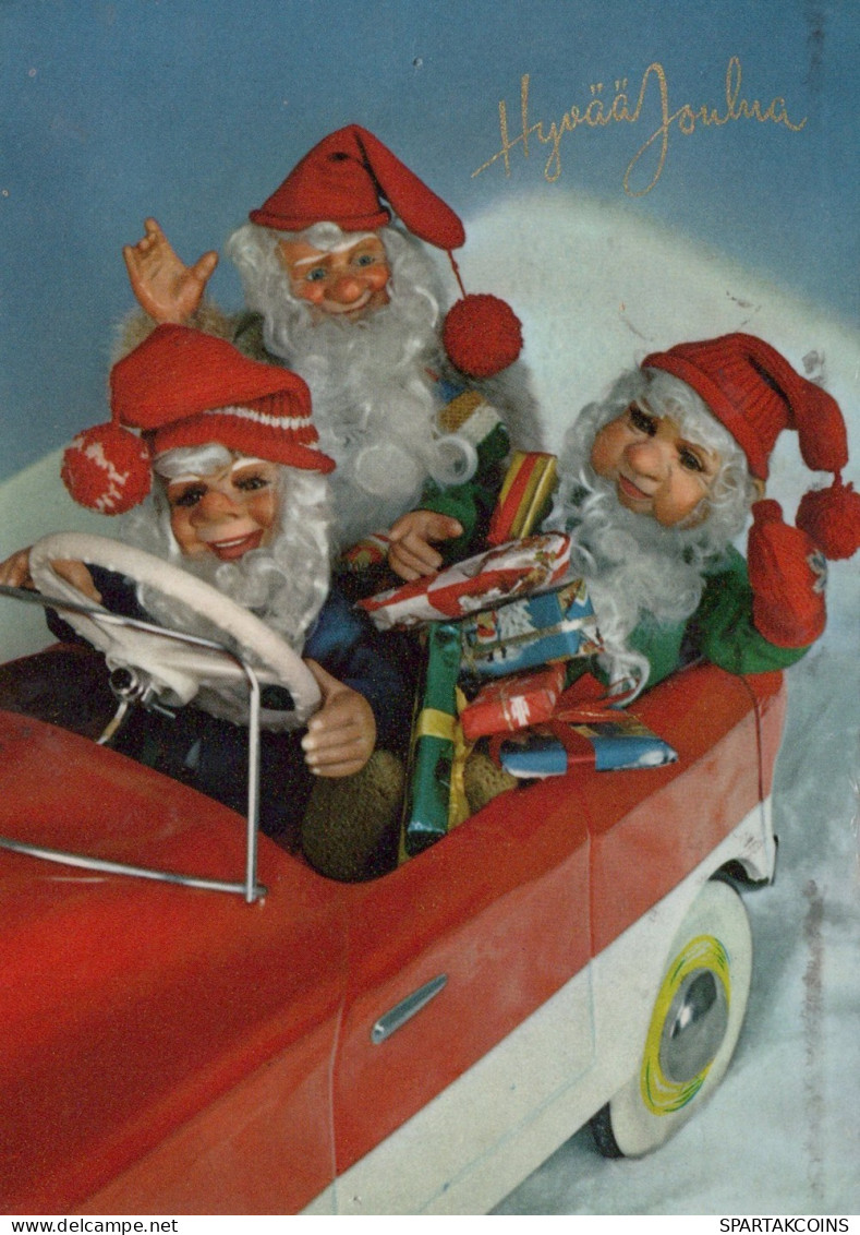 SANTA CLAUS CAR AUTO CHRISTMAS Holidays Vintage Postcard CPSM #PAK010.GB - Santa Claus