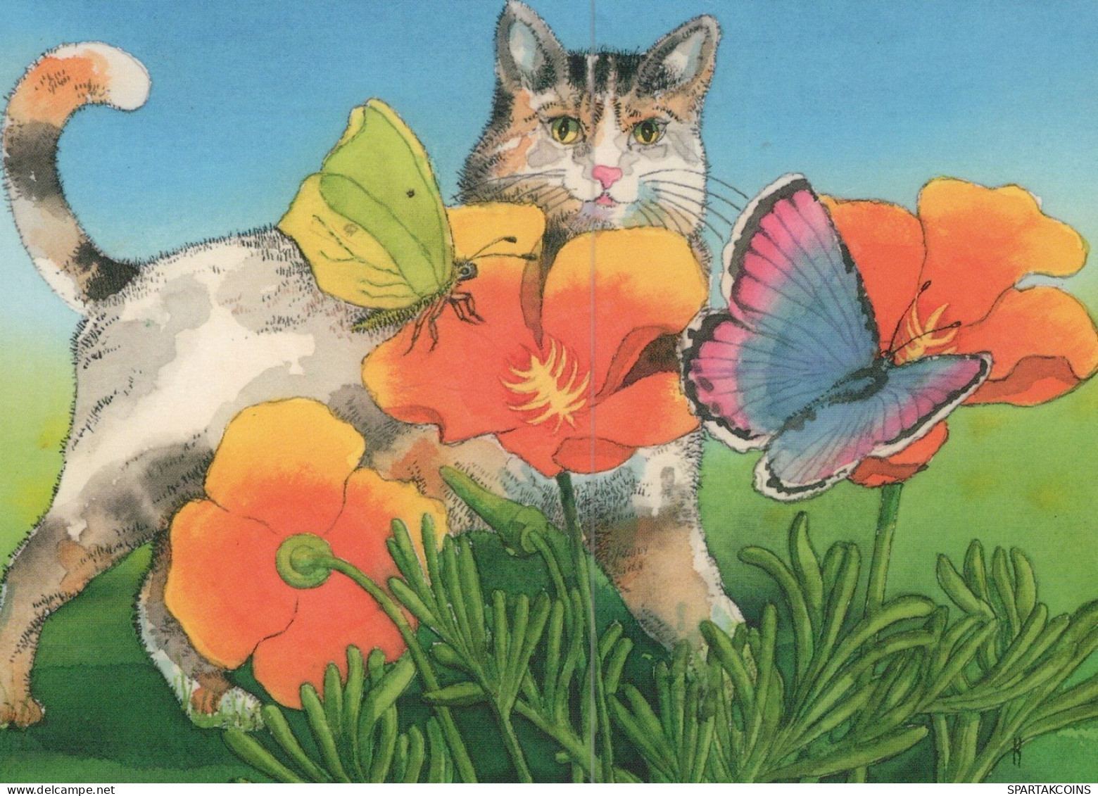 CAT KITTY Animals Vintage Postcard CPSM Unposted #PAM358.GB - Chats