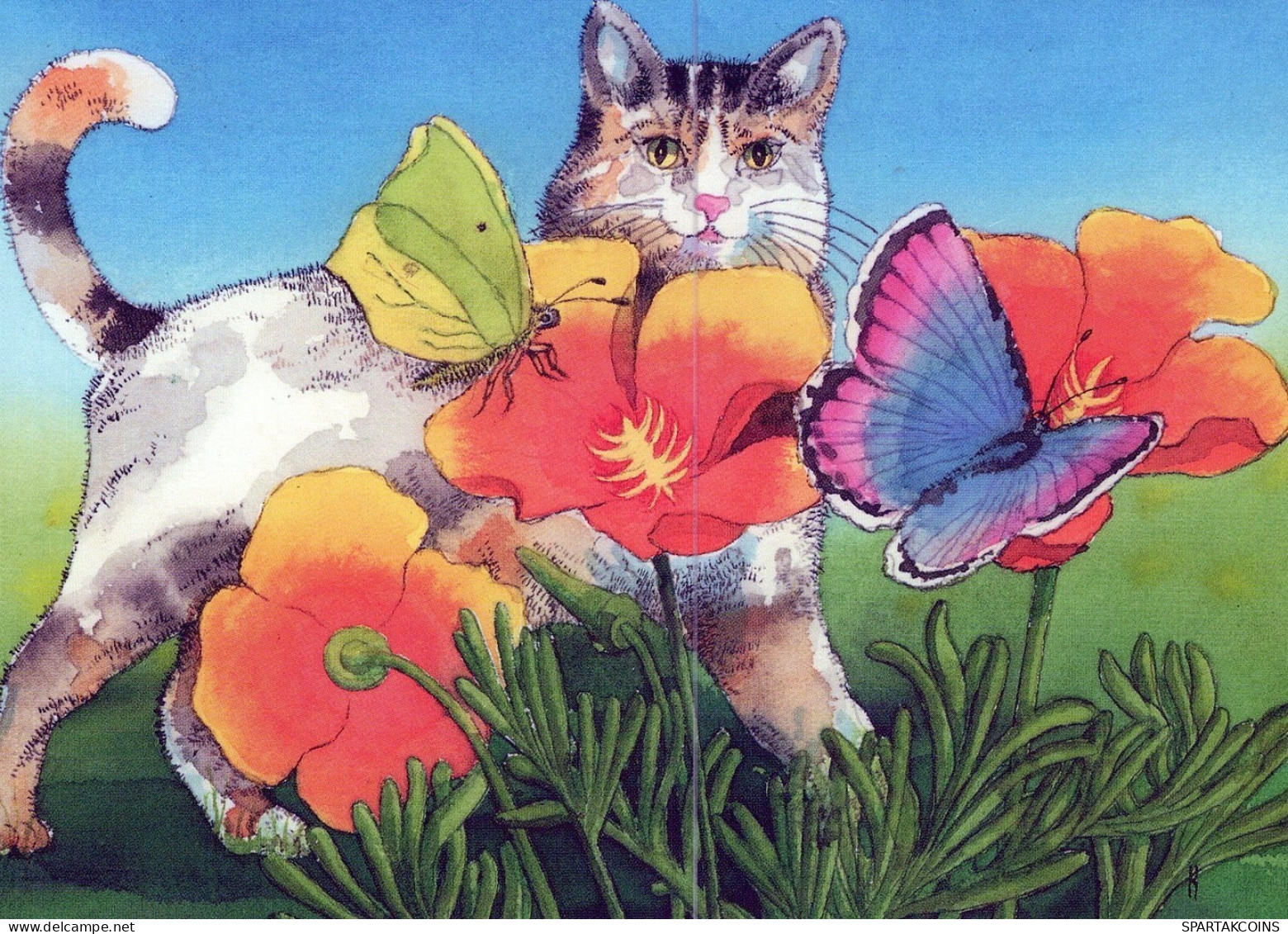 CAT KITTY Animals Vintage Postcard CPSM Unposted #PAM358.GB - Chats