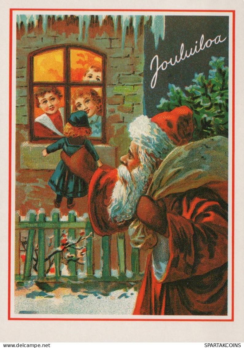 SANTA CLAUS CHILDREN CHRISTMAS Holidays Vintage Postcard CPSM #PAK299.GB - Santa Claus
