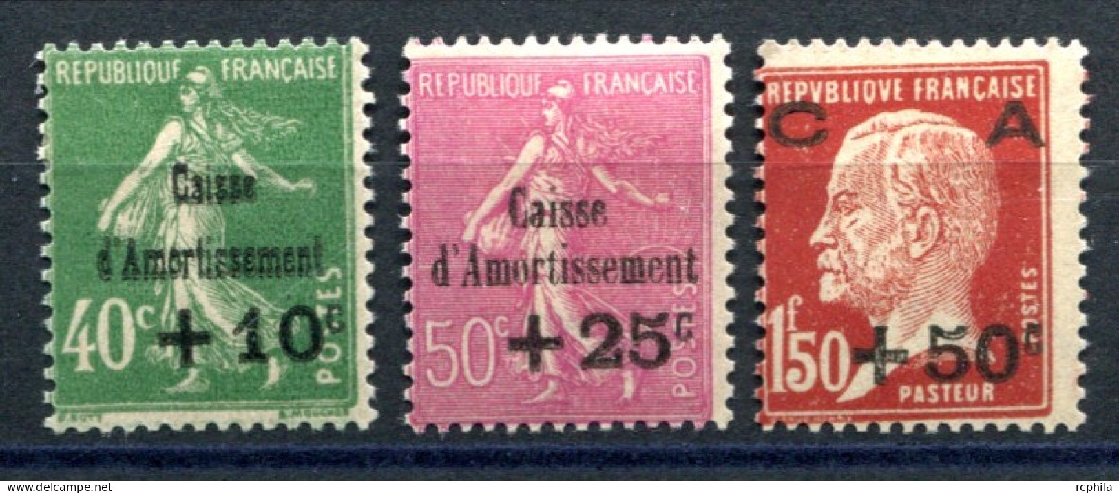 RC 27574 FRANCE COTE 120€ N° 253 / 255 SERIE CAISSE D'AMORTISSEMENT NEUF * MN TB - Neufs