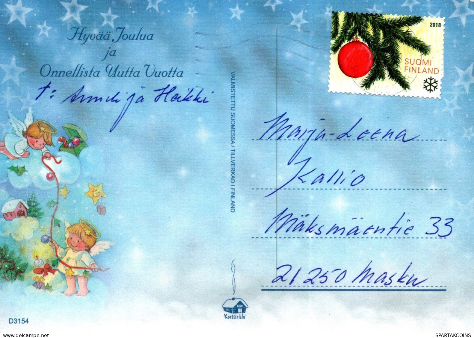 ANGEL CHRISTMAS Holidays Vintage Postcard CPSM #PAH189.GB - Anges