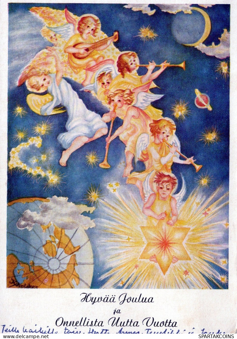 ANGEL CHRISTMAS Holidays Vintage Postcard CPSM #PAG876.GB - Angels