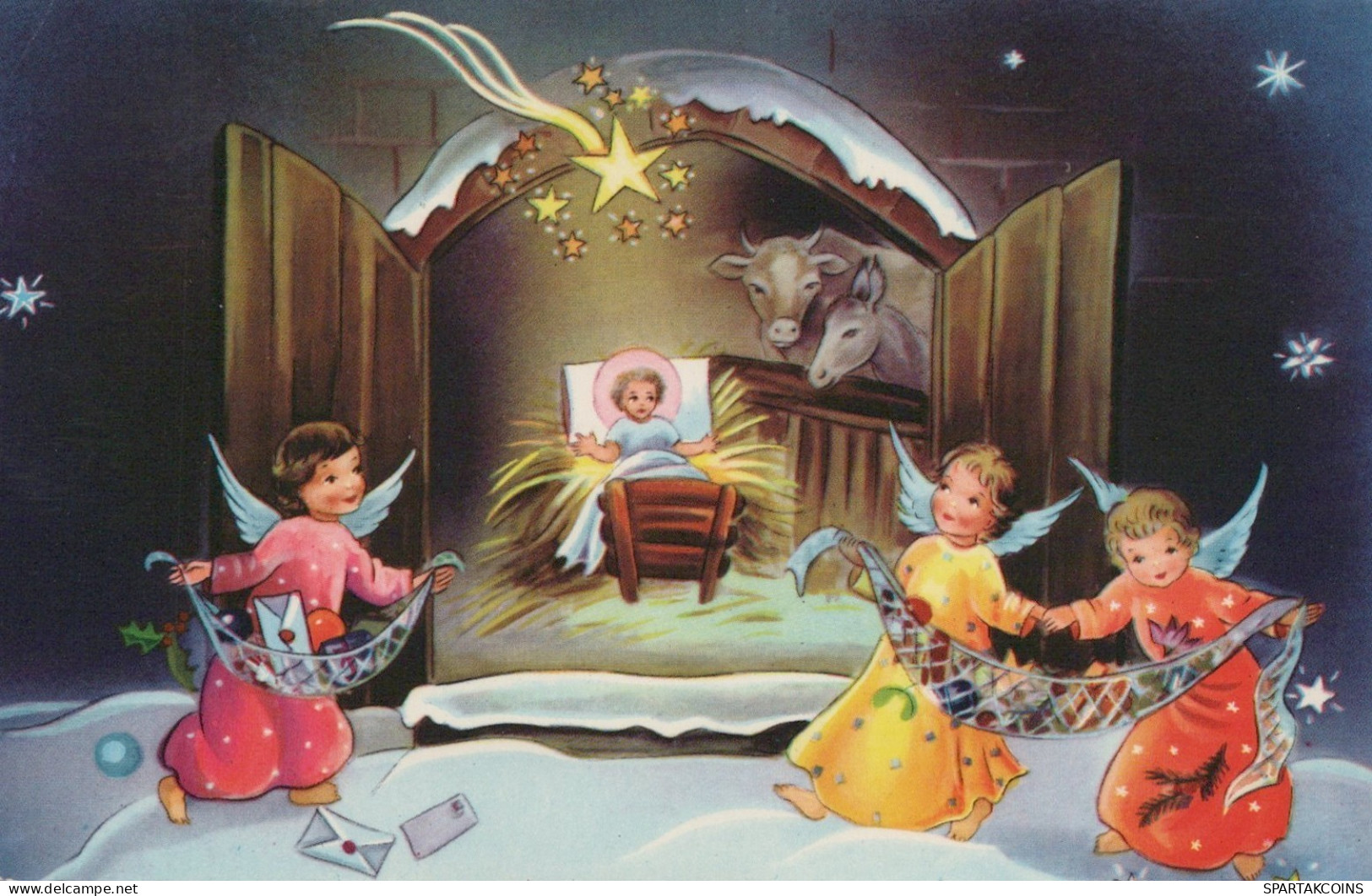 ANGEL CHRISTMAS Holidays Vintage Postcard CPSMPF #PAG750.GB - Anges