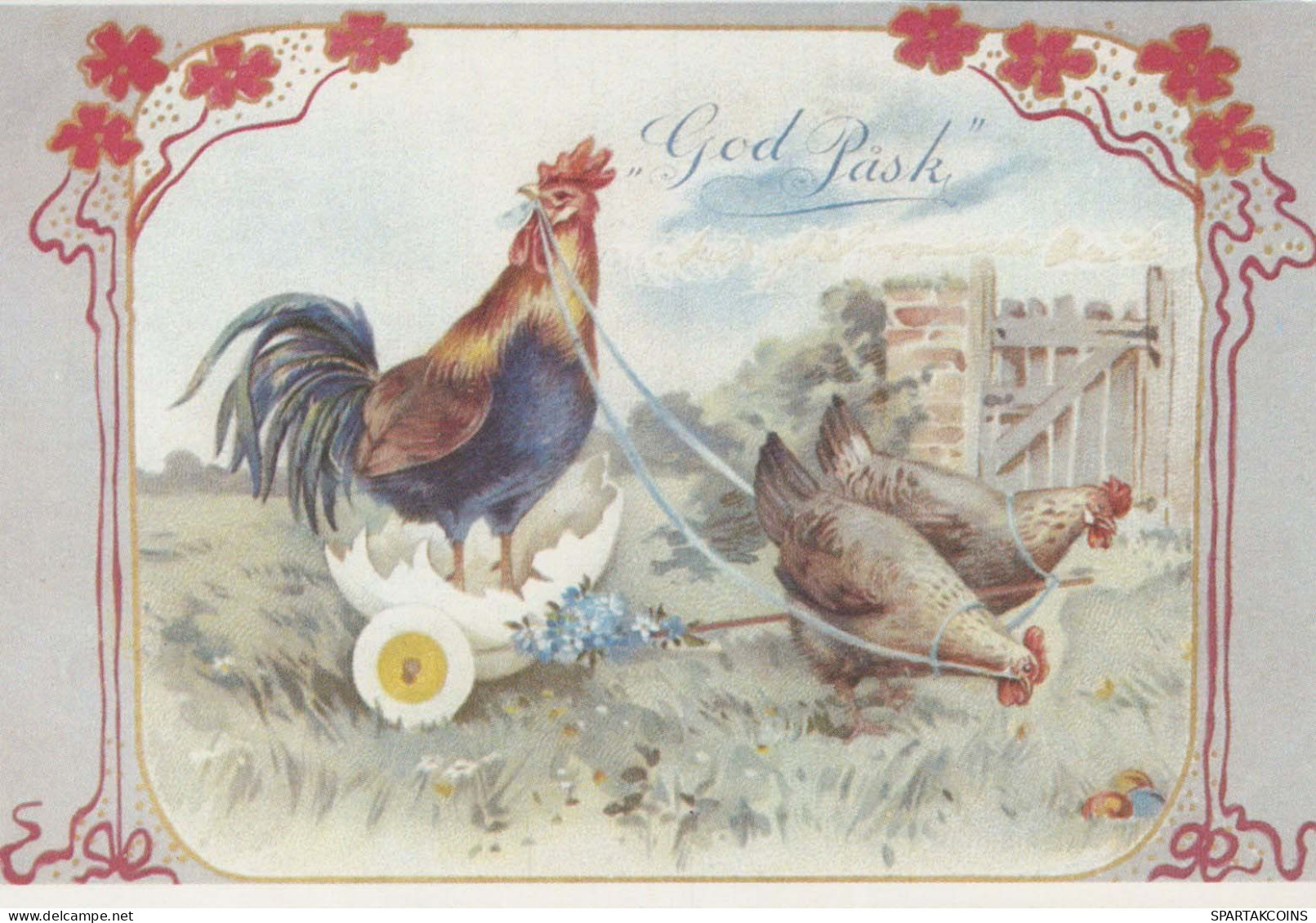 PÂQUES POULET ŒUF Vintage Carte Postale CPA #PKE427.FR - Easter