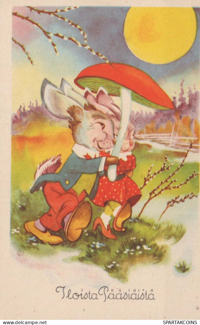 PÂQUES LAPIN ŒUF Vintage Carte Postale CPA #PKE239.FR - Easter