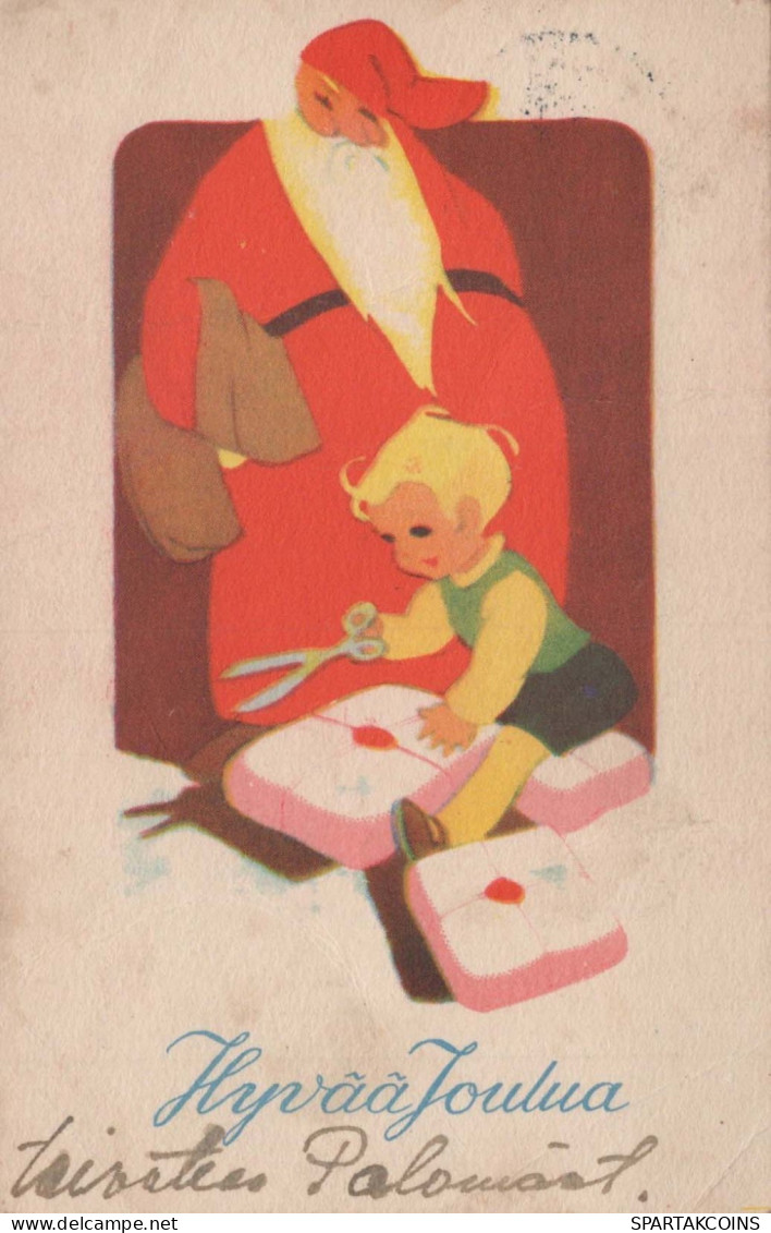 PÈRE NOËL Bonne Année Noël Vintage Carte Postale CPSMPF #PKD228.FR - Santa Claus