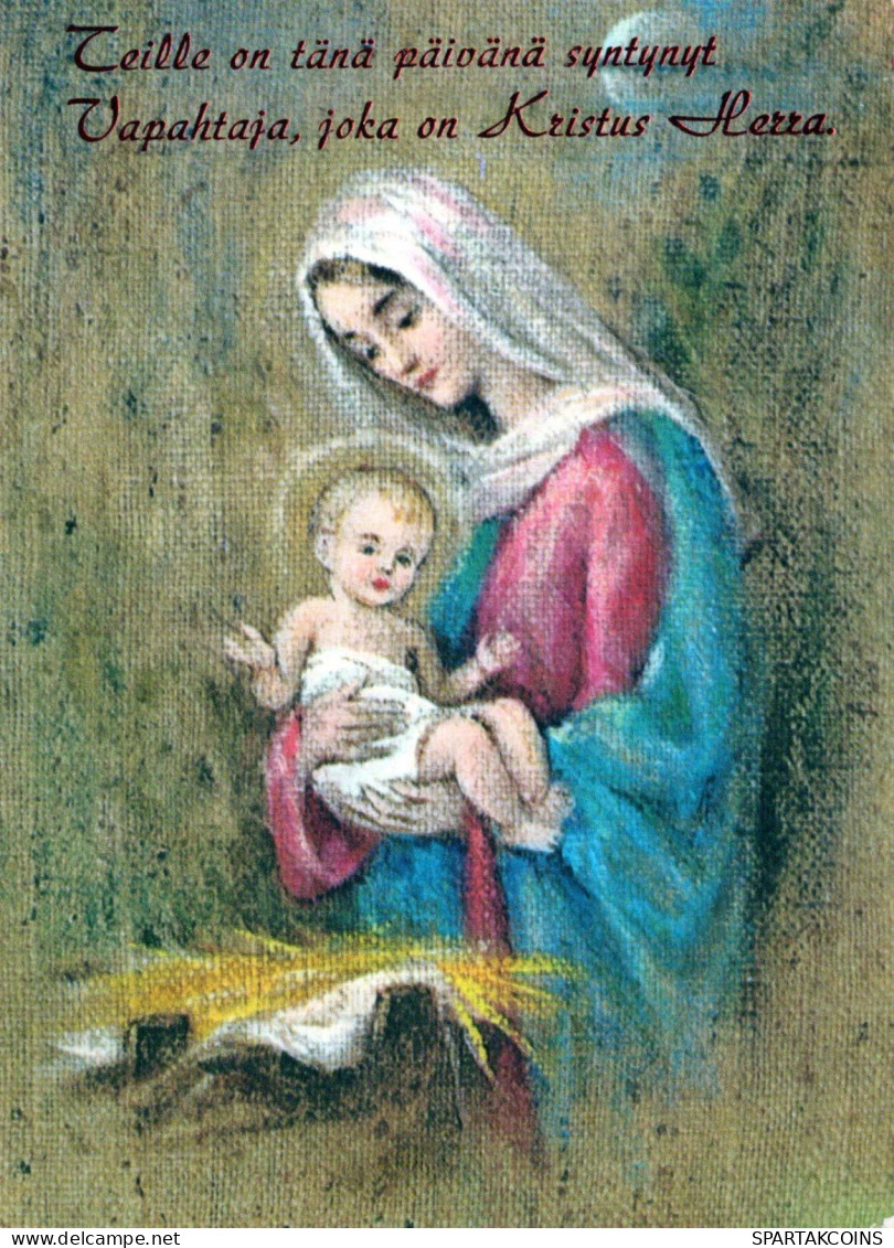 Vierge Marie Madone Bébé JÉSUS Noël Religion Vintage Carte Postale CPSM #PBP802.FR - Vergine Maria E Madonne