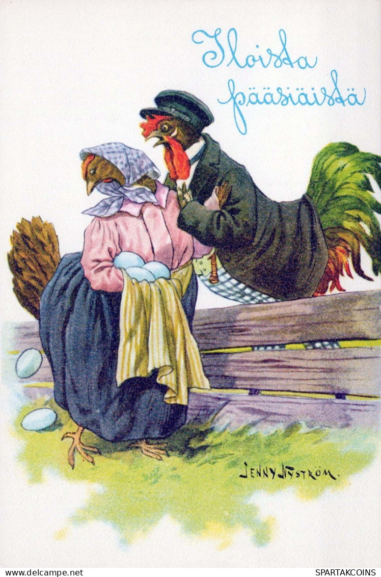PÂQUES POULET ŒUF Vintage Carte Postale CPSM #PBO791.FR - Easter