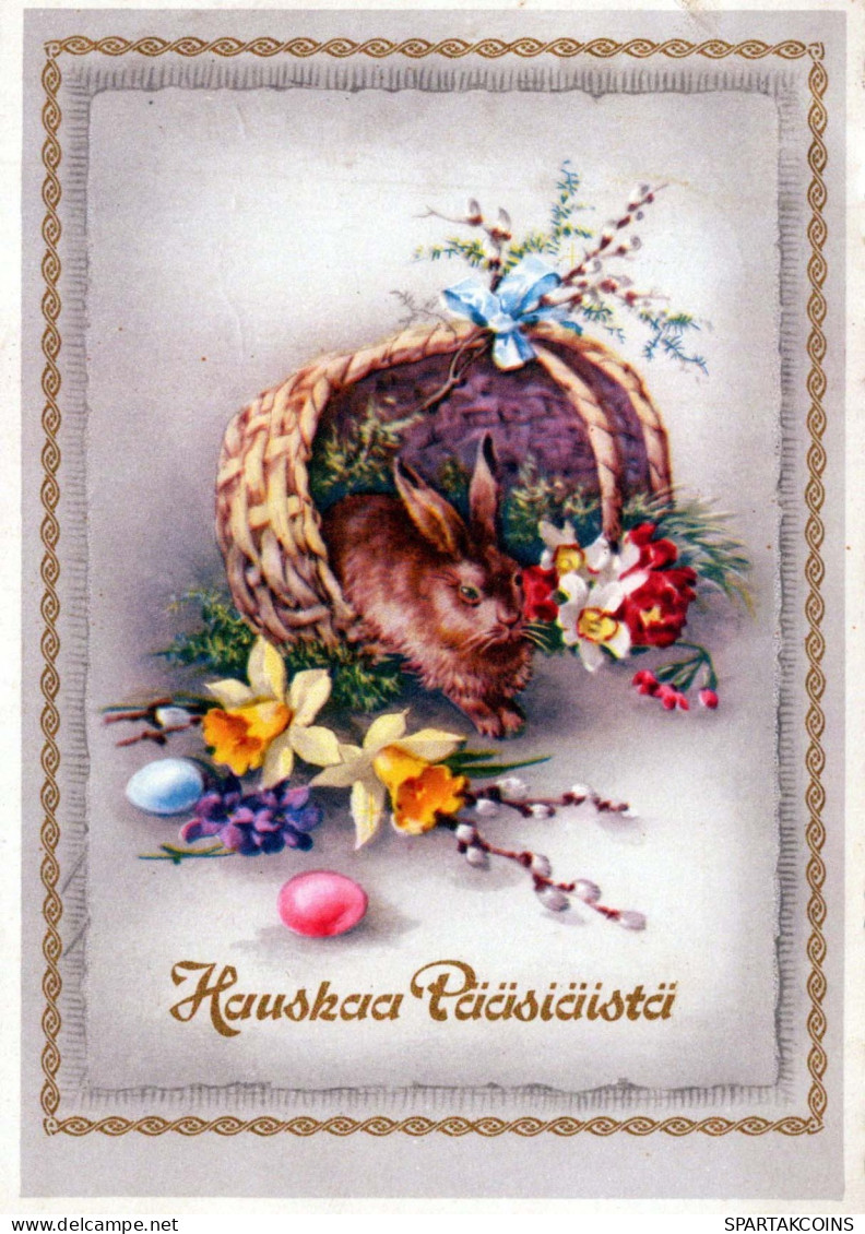 PÂQUES LAPIN Vintage Carte Postale CPSM #PBO415.FR - Easter