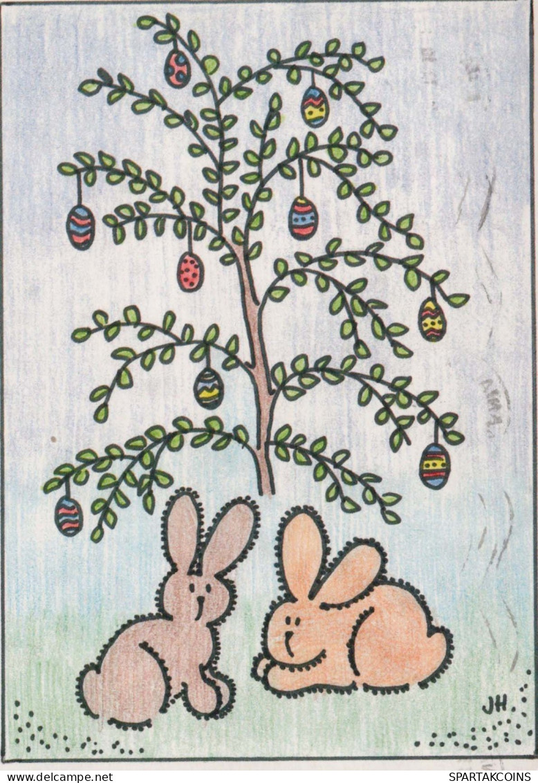 PÂQUES LAPIN Vintage Carte Postale CPSM #PBO542.FR - Easter