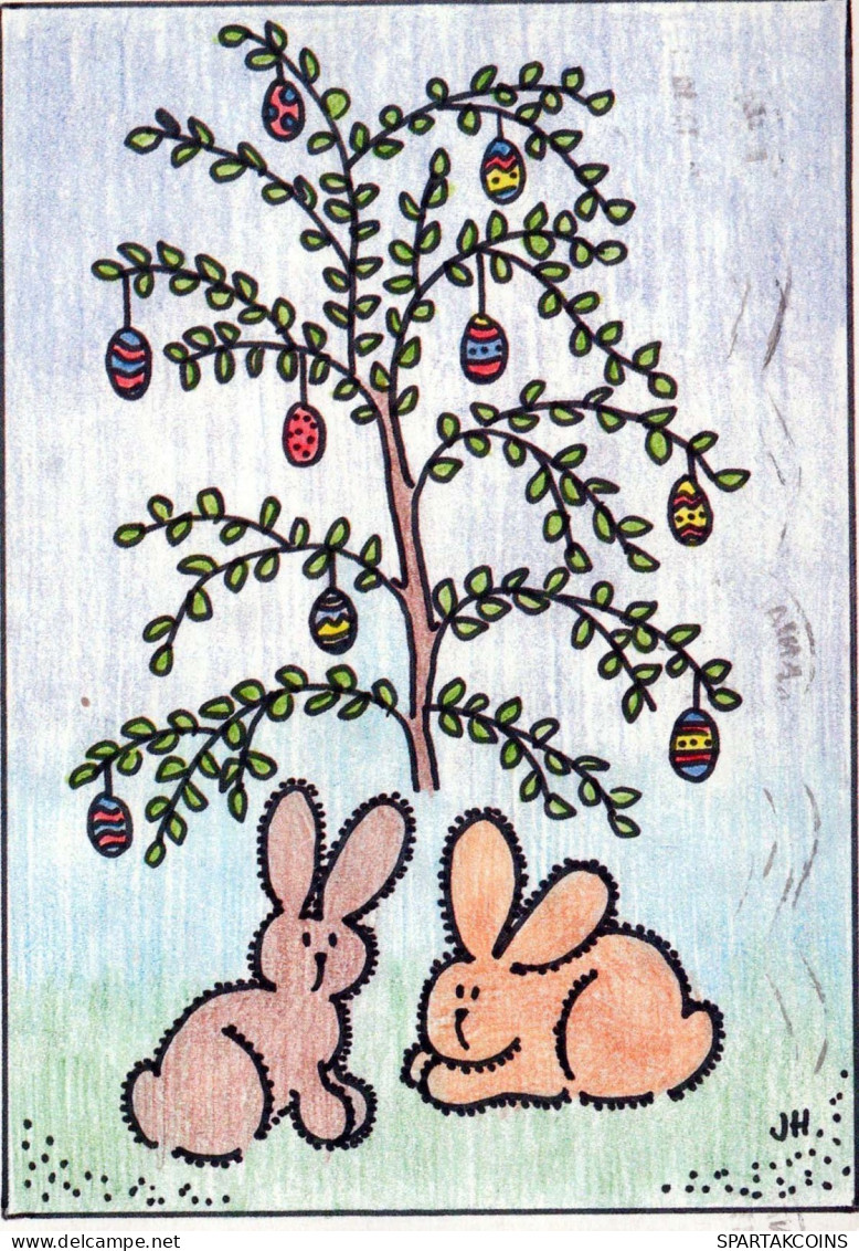 PÂQUES LAPIN Vintage Carte Postale CPSM #PBO542.FR - Easter