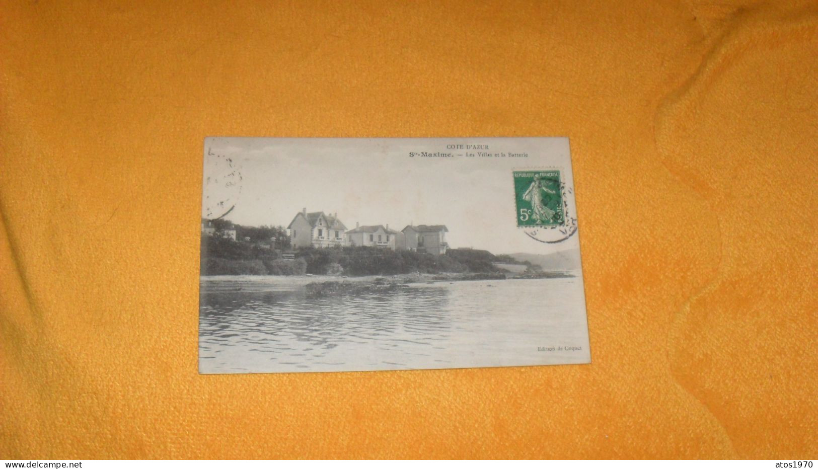 CARTE POSTALE ANCIENNE CIRCULEE DE 1910../ SAINTE MAXIME.- LES VILLAS ET LA BATTERIE...CACHETS + TIMBRE - Sainte-Maxime