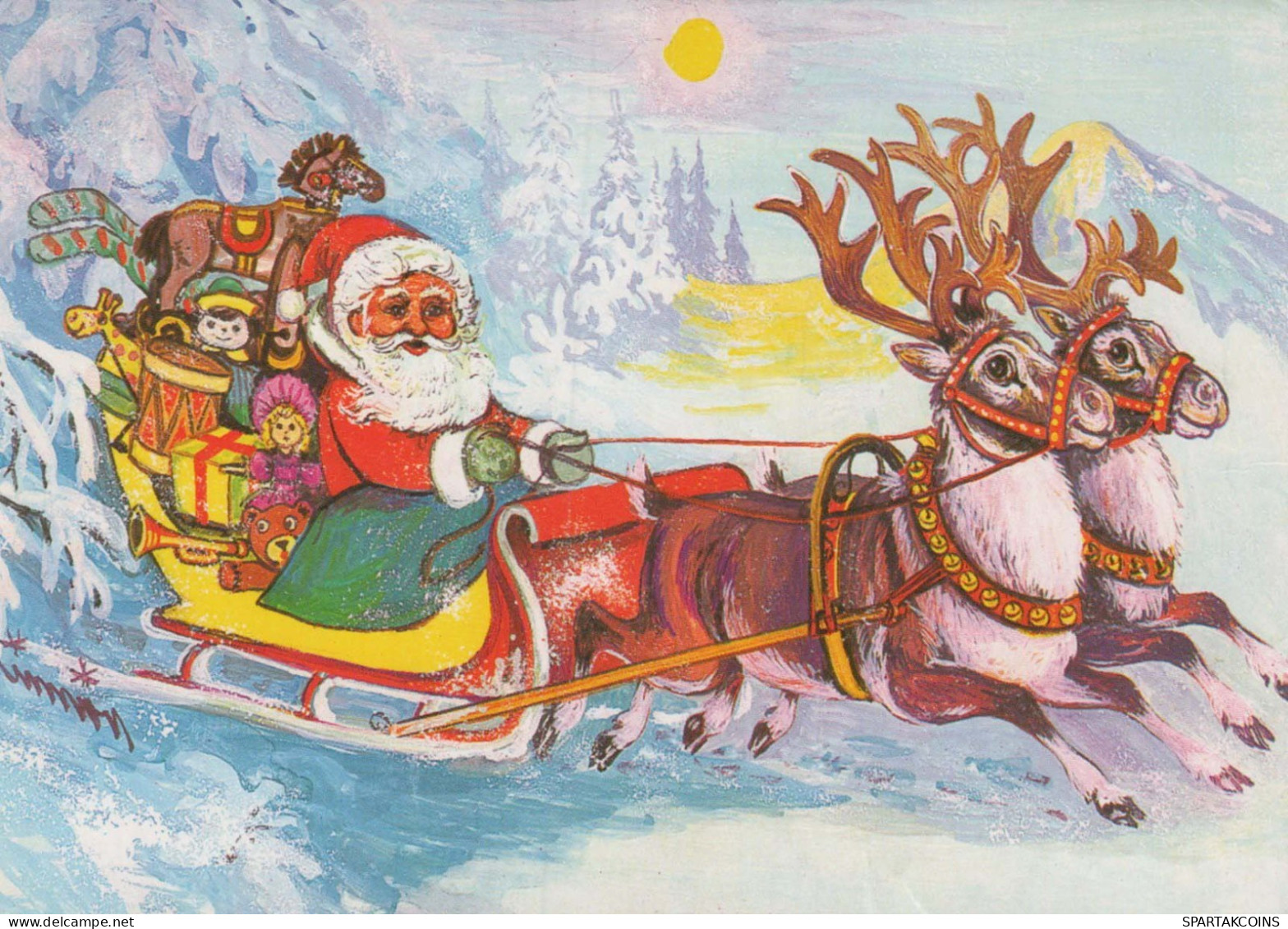 PÈRE NOËL Bonne Année Noël Vintage Carte Postale CPSM #PBL559.FR - Santa Claus