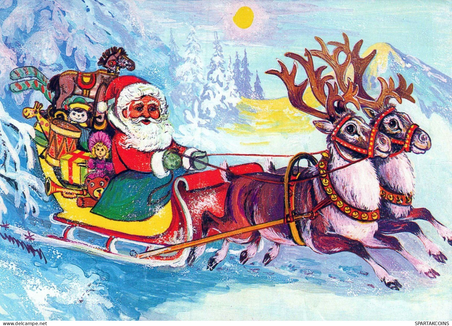 PÈRE NOËL Bonne Année Noël Vintage Carte Postale CPSM #PBL559.FR - Santa Claus
