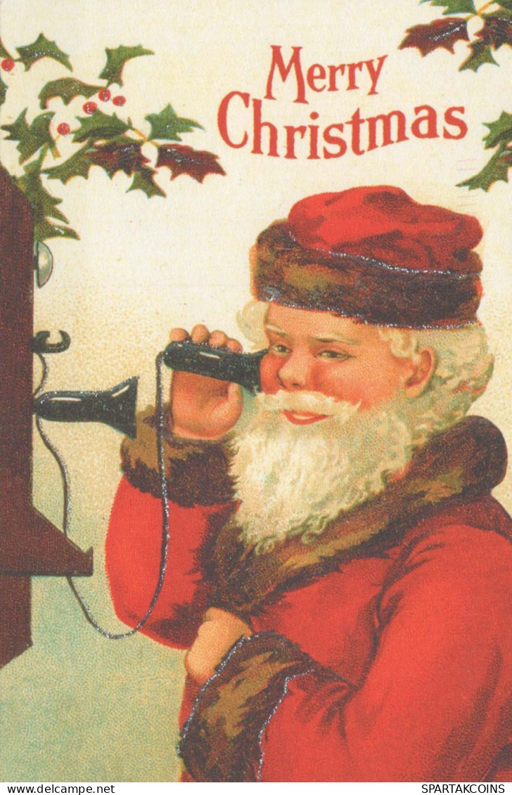 PÈRE NOËL Bonne Année Noël Vintage Carte Postale CPSM #PBL363.FR - Santa Claus