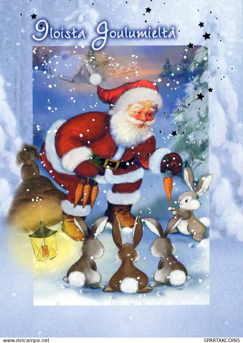 PÈRE NOËL Bonne Année Noël Vintage Carte Postale CPSM #PBL427.FR - Santa Claus